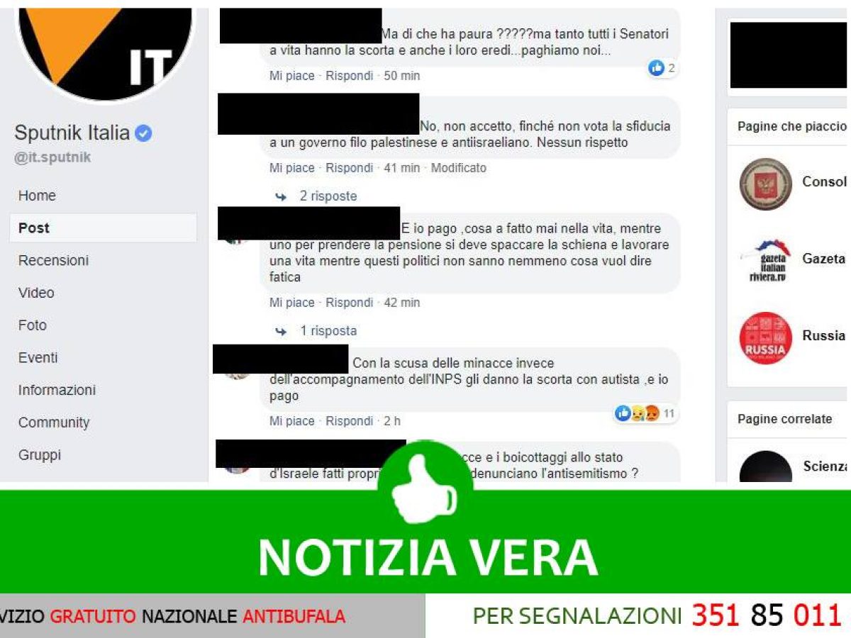 Intollerabili insulti per la scorta a Liliana Segre: Accompagnamento INPS.  Cosa a mai fatto nella vita