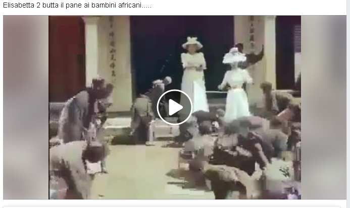 Il video di "Elisabetta II butta il pane ai bambini africani" è una fake