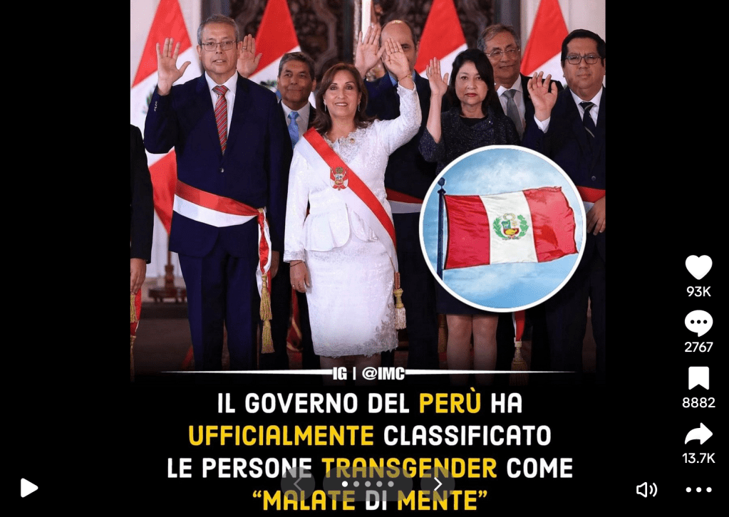 Il Governo Peruviano classifica le persone trans tra gli affetti da disturbi mentali: perchè?