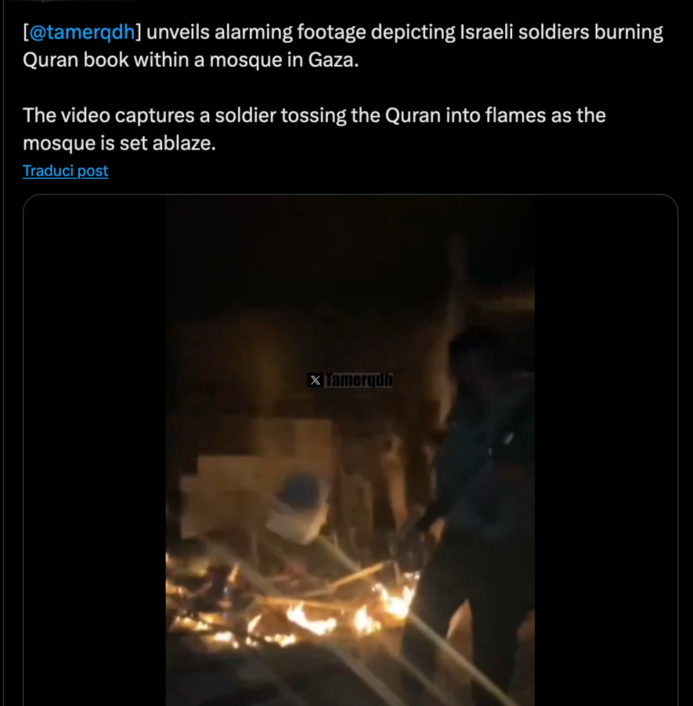 Soldato dell'IDF brucia Corano in Biblioteca: aperta indagine interna