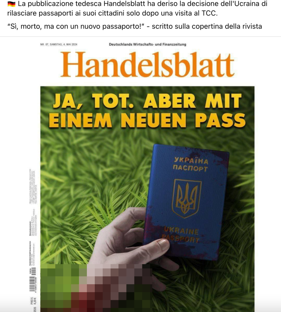 "Morto ma con un nuovo passaporto": il falso Handelsblatt dell'Operazione Doppelganger