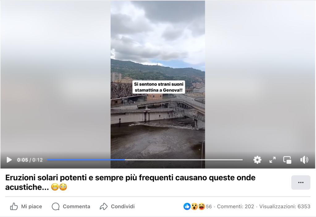 "Suono dell'Apocalisse" della Terra sotto Genova, ma è un audio della Guerra dei Mondi