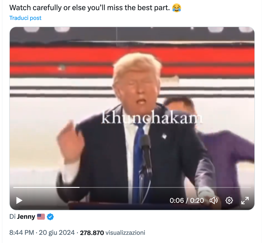 Il video di Trump schiaffeggiato sulla nuca è alterato digitalmente