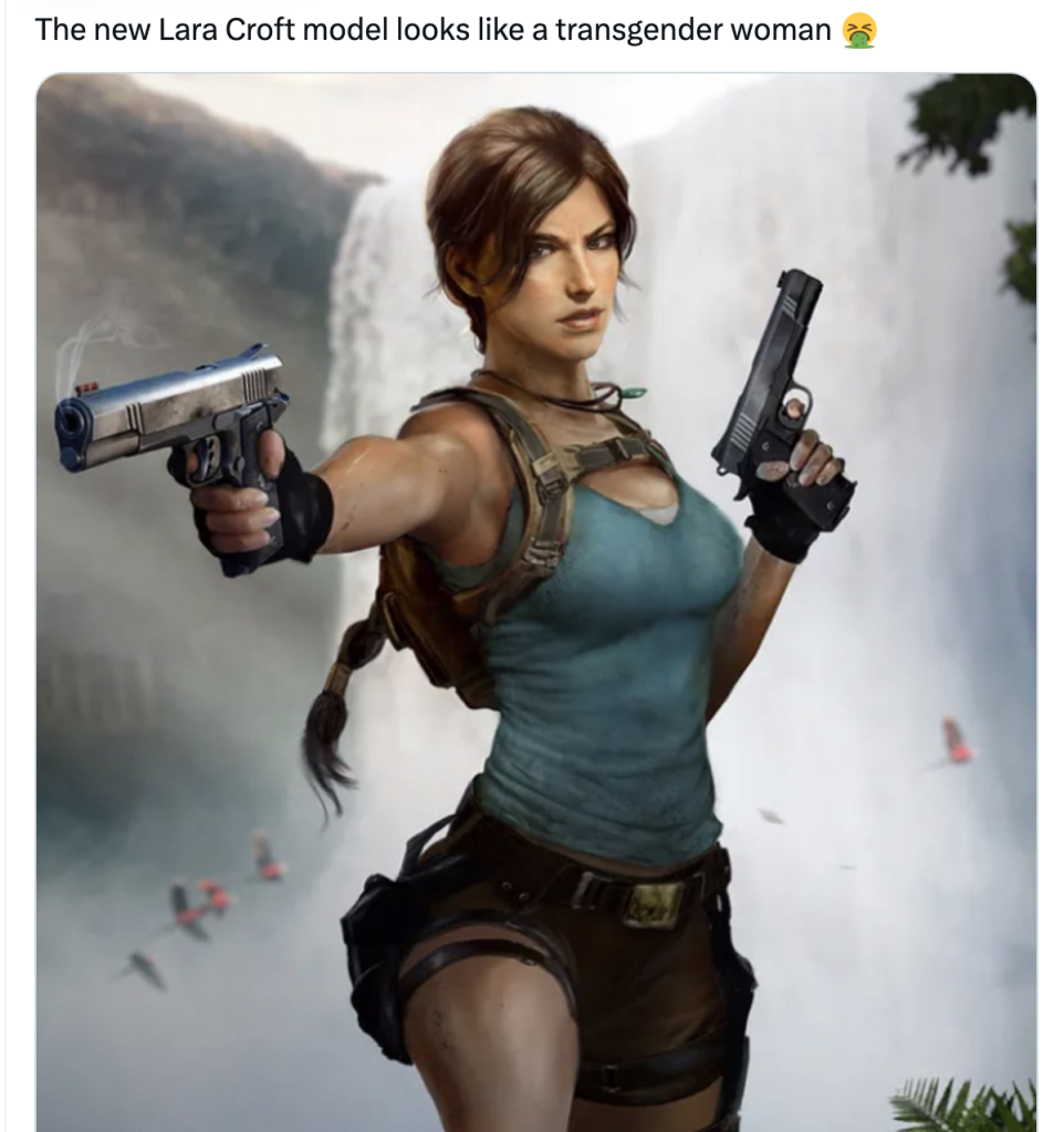 "Lara Croft è una donna transgender": ma era un post senza costrutto