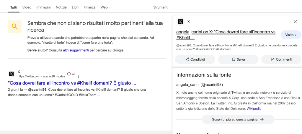 Dalla ricerca di Google