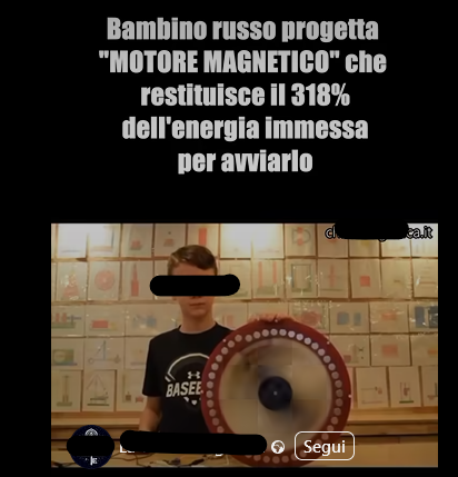 Se siete cascati nella burla del bambino russo che produce il 318% dell'energia immessa in un motore magnetico, abbiamo brutte notizie...