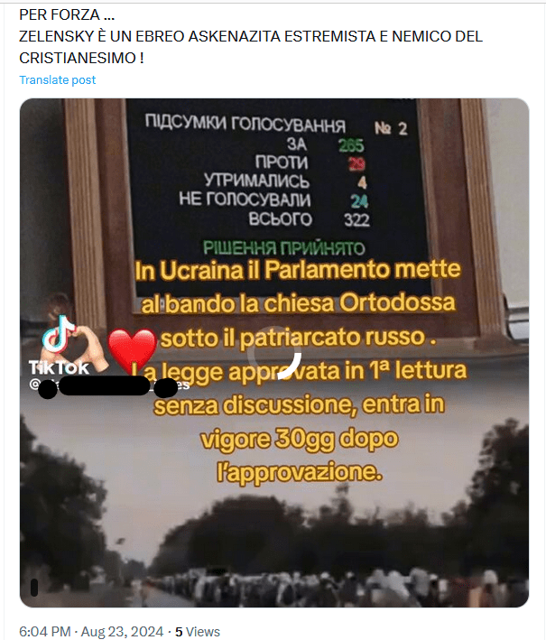 La bufala per cui Zelensky ha vietato il cristianesimo