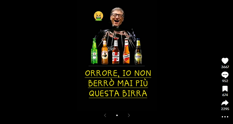 L'ossessione dei complottisti per Bill Gates che investe in birra