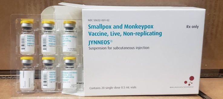 Vaccino JYNNEOS per l'Mpox. Image by: https://healthpolicy-watch.news/us-stretch-monkeypox-vaccine-supply/