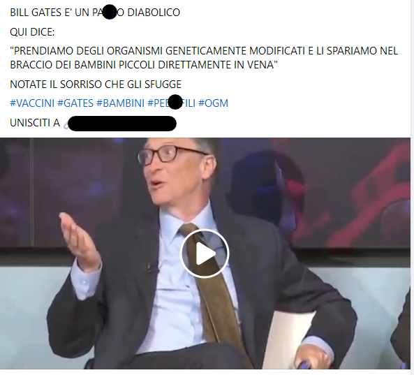 Questa citazione non dimostra che Bill Gates vuole sparare in vena organismi geneticamente modificati nei bambini