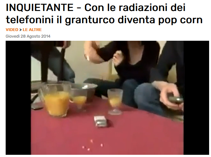 La bufala vintage dei popcorn cucinati col cellulare fu Marketing Virale