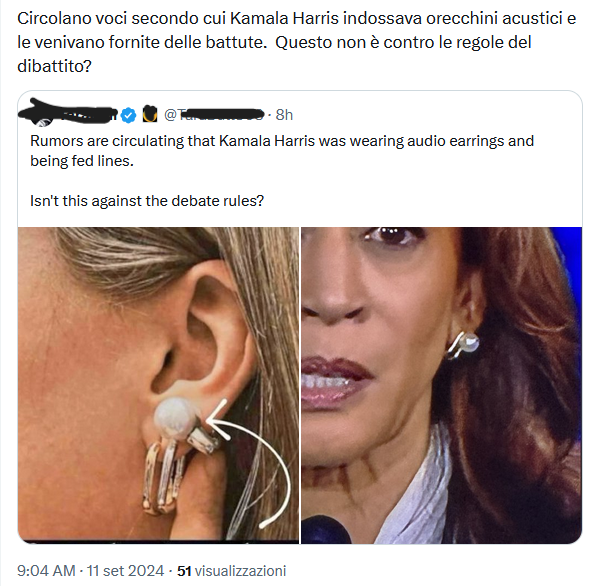 Gli immaginari auricolari di Kamala Harris nascosti negli orecchini