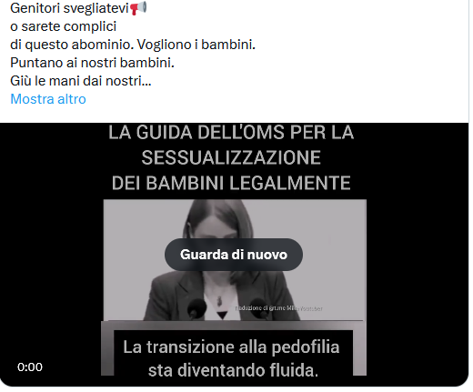 Non esistono linee guida dell'OMS per sessualizzare i bambini legalmente