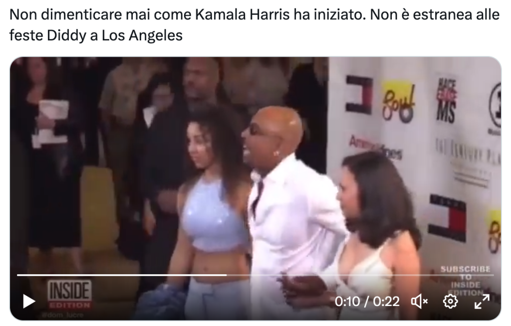 In questa foto non c'è Kamala Harris con Puff Diddy