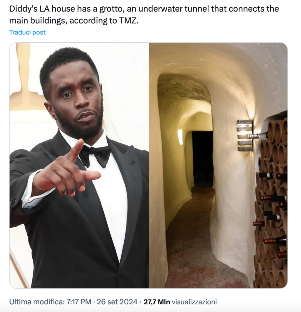 Le foto dei "tunnel segreti di Puff Diddy" vengono dai siti doppelganger