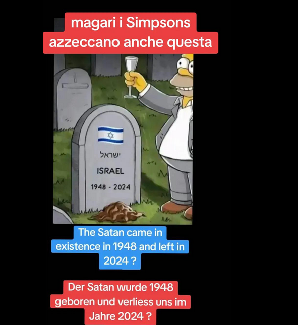 Il video di Homer Simpson che festeggia la fine di Israele è un noto falso riciclato