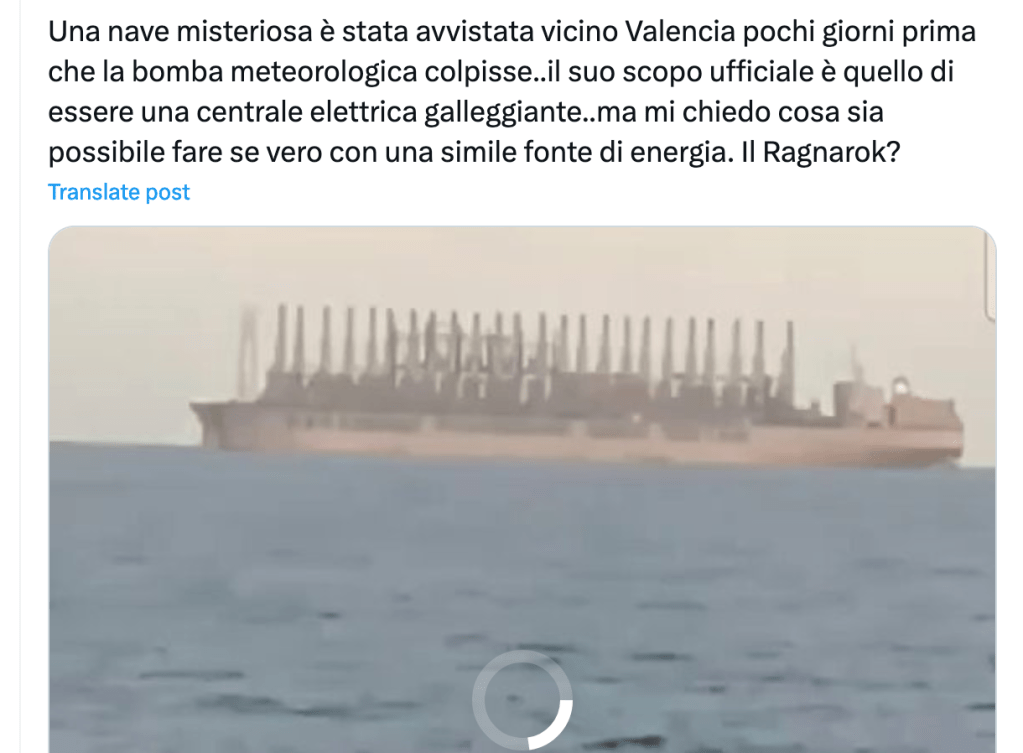 Non è vero che l'alluvione a Valencia è stata causata da HAARP: conosciamo le Power Ship