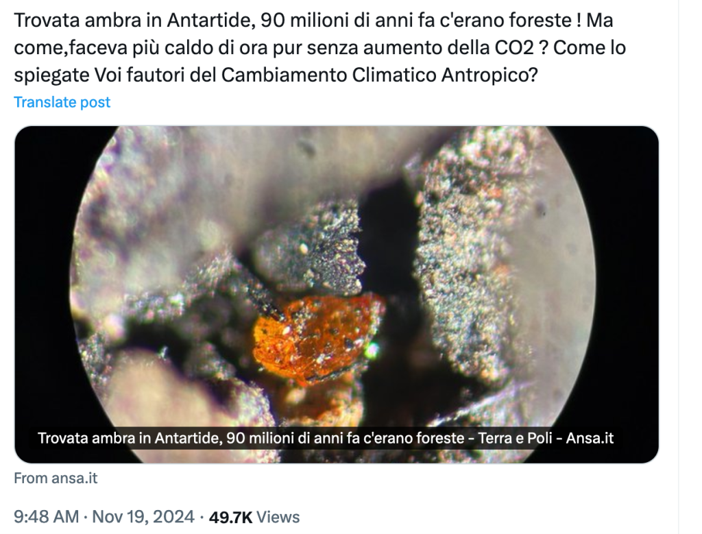 Perché non è vero che le foreste in Antartide 90 milioni di anni fa negano il cambiamento climatico