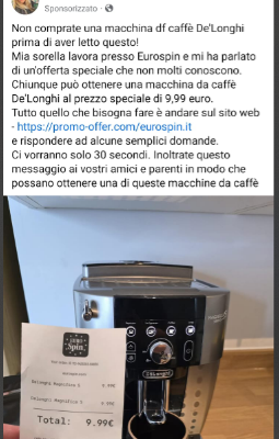 La truffa della macchina da caffé DeLonghi da Eurospin a 9 euro