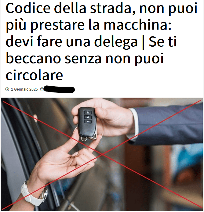 "Col Codice della Strada non potrai più prestare la macchina!": disinformazione storica