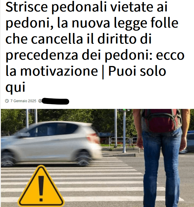 No, nessuno ha vietato le strisce pedonali ai pedoni