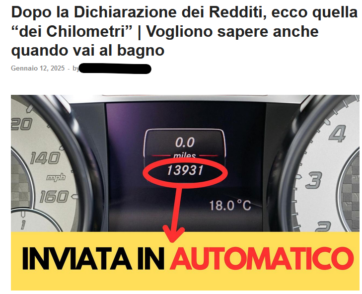 "Arriva la dichiarazione dei chilometri": indovinate? Ancora una fake news